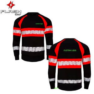 Jersey de bloque de color de alta visibilidad, Camisa de algodón de seguridad, suéter de cuello redondo, manga larga reflectante, ropa de trabajo de alta visibilidad, sudadera - Product Image 3