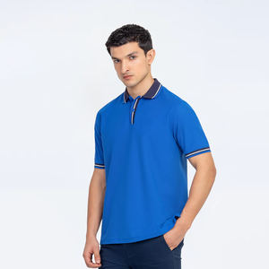 Chemise en tricot à col châle décontractée pour homme, été, unie, meilleure impression personnalisée, manches courtes, col de golf, t-shirt de haute qualité - Product Image 1