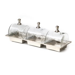 Rectangular Aluminium Chocolate Dates <b>Serving</b> <b>Bowl</b> With <b>Glass</b> Lid New Design Dry Fruits <b>Serving</b> <b>Bowl</b> For Home & Decoration - Product Image 2