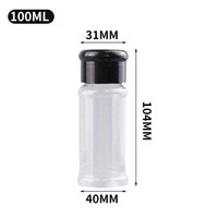 Pots à épices en plastique vides avec couvercles shaker Conteneurs d'assaisonnement 85g Bouteilles d'assaisonnement rondes transparentes vides pour tiroir à épices