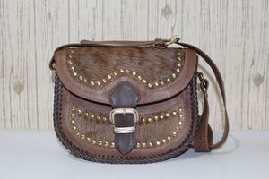 Genuine Leather Bag Hair on Hide Carving Tooling Handbags Stylish Leather Bags Natural Cow Hair on studded Hobo Brown Bags Woman - Product Image 4