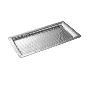 Plateau de service rectangle entièrement en acier inoxydable avec poignée en cuir pour la cuisine plateau de service de haute qualité pour restaurant - Product Image 3