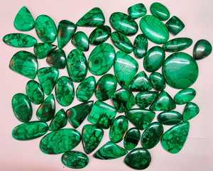 Lot en gros de magnifiques cabochons ovales en malachite verte de haute qualité, pierres précieuses naturelles non montées, uniques - Product Image 1