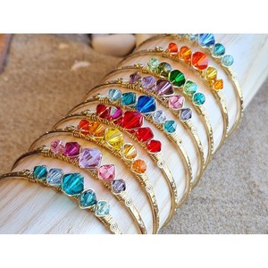 Bracelets et joncs en cristal éclatants avec placage or pour la revente de bijoux de mode - Product Image 1
