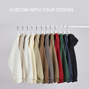 Chaqueta Vintage de otoño e invierno 330G para hombre, cárdigan con capucha grueso de talla grande de algodón personalizado 100%, sudadera holgada con cremallera y logotipo impreso - Product Image 3