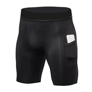 Shorts de compression athlétiques pour hommes en polyester et élasthanne, pour la gym, l'entraînement, la course à pied, vêtements de fitness, OEM, marque privée - Product Image 2