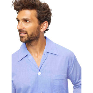 Ensemble de pyjama 100% coton pour homme Vente en gros de vêtements de nuit en satin de qualité Ensemble deux pièces pour la maison-Taille XL - Product Image 3