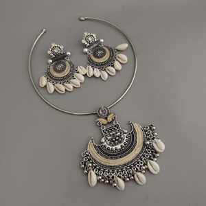 Conjunto de collar y pendientes de la tribu de tuerca oxidada DHUVIKA de alta calidad, superventas, directo del proveedor indio - Product Image 1