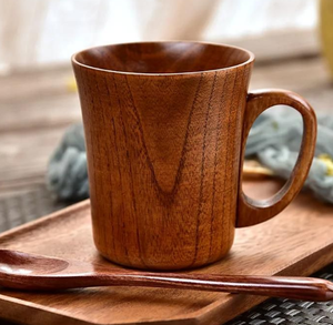 Tazas de madera reutilizables hechas a mano ecológicas de alta calidad al por mayor con asa portátil y color personalizado para café y bebidas - Product Image 1