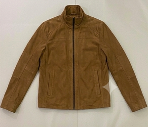 Men <b>Suede</b> <b>Leather</b> <b>Jacket</b> Stand Collar Zipper Closure Casual Autumn Style Regular Fit Solid Color Brown - Product Image 4