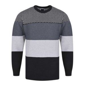 Unisex 9GG Cable Knit Sweater Warm Stylish Winter <b>Cardigan</b> Button Casual Print Pattern Multi-Colour Crew Front Embroidery - Product Image 1