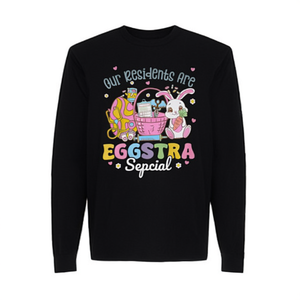 T-shirt promotionnel à manches longues pour la maison de retraite Residents Eggstra Special Nursing Home, thème Pâques Lapin - Product Image 2