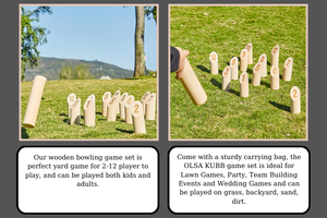 JOUETS ÉCOLOGIQUES ENSEMBLE DE JEU DE LANCER DE BOIS DE 12 PIÈCES AVEC UN AMI ET LA FAMILLE DE BLEU LOTUS VIETNAM - Product Image 5