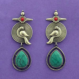 Pendientes de moda clásicos con revestimiento oxidado Exportador indio de joyería artificial - Product Image 3