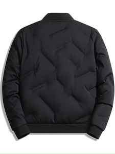 Veste d'hiver pour homme à imprimé, fermeture éclair décontractée, matière polyester, duvet, taille plus, pour la vente en gros de vestes pour homme - Product Image 2