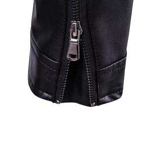 Veste en cuir d'hiver slim pour homme, best-seller 2026, avec tissu en laine peignée, imperméable et coupe-vent, design personnalisé, option de logo sur le devant - Product Image 4