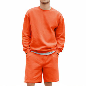 Conjunto de Pantalones Cortos Deportivos Holgados Estilo Urbano para Hombre, Ropa Urbana de Invierno, Sudadera con Hombros Caídos, Pantalones Cortos Deportivos para Hombre, Conjunto de Dos Piezas - Product Image 2