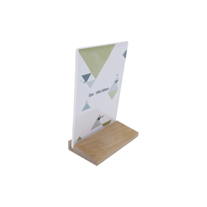 Hot Sales 4R <b>Acrylic</b> Sign Holder with Wooden Base Double-Sided Frame for Office <b>Display</b> <b>Stand</b> for Stores and Weddings - Product Image 4