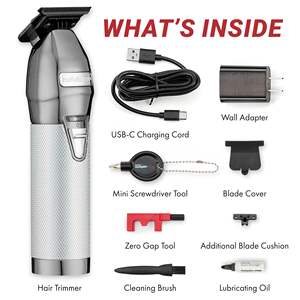 Tondeuse à barbe et cheveux en métal de haute qualité, lame en acier inoxydable, rechargeable par USB, réglable, idéale pour les barbiers et les barbes, pour utilisation en camping-car - Product Image 4