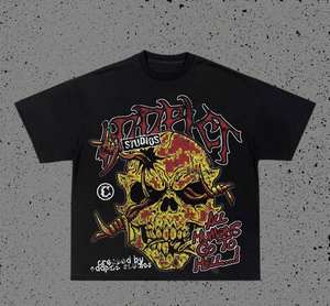 Custom <b>Men</b> High Quality Vintage Boxy Oversized Screen Print Heavyweight Round Neck Cotton T-<b>shirt</b> - Product Image 1