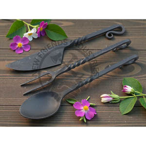 Juego de Cubiertos Medievales Forjados a Mano, Acero Inoxidable 430 de Alta Calidad, Cubiertos para Banquetes, Juego de Cubiertos de Cocina, Cuchillo, Tenedor y Cuchara de Mesa - Product Image 1