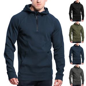 Veste décontractée de style nouveau pour hommes pour l'automne et l'hiver Sweats à capuche à manches longues avec demi-fermeture éclair en polaire - Product Image 6