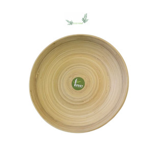 Assiette en bambou filé écologique pour ustensiles de cuisine prix de gros fabriquée au Vietnam Assiette de service en bambou enroulé - Product Image 1