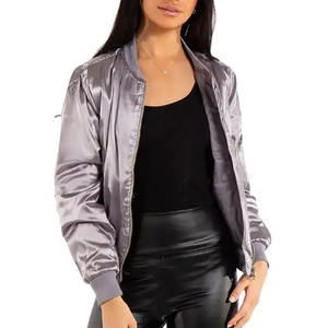 Nueva chaqueta de bombardero transpirable con cremallera para mujer, chaqueta de bombardero regular ligera y elegante de talla grande para mujer, ropa de calle - Product Image 1