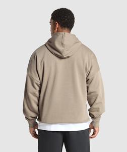 Sweats à capuche surdimensionnés en coton épais et uni de haute qualité avec logo en ficelle Sweat à capuche pour hommes de grande taille - Product Image 5