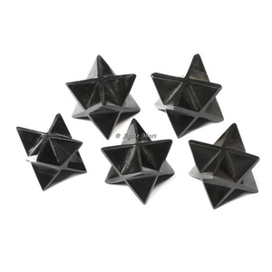 Vente en gros d'étoiles Merkaba en agate noire en cristal sculpté pierre semi-précieuse méditation de guérison Vente en gros de pierres précieuses sculptées noires - Product Image 1