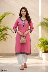 Indian Ethnic Wear Aart Silk Casual and Daily Wear Kurtis with Jacquard Cut Pest Work Low Price Simple Kurtis Collections - Product Image 3