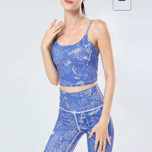 Ensemble de yoga pour femmes de style nouveau avec soutien-gorge côtelé et leggings de sport, séchage rapide, respirant, écologique, 2 pièces, logo personnalisé sur le devant - Product Image 4
