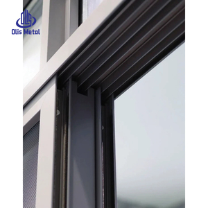 Finestre Scorrevoli Ultra-Sottili Eleganti Antiuragano con Telaio in Alluminio Nero e <span class=keywords><strong>Doppi</strong></span> <span class=keywords><strong>Vetri</strong></span> per Case con Zanzariera - Product Image 2