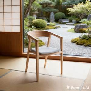 Chaise de salle à manger en teck massif SOLOBEAT, fauteuil en bois massif avec dossier incurvé pour usage extérieur et en appartement - Product Image 3