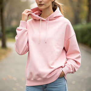 Oversize High Quality Winter Printed Front Pullover Hoodie <b>Women</b> Polyester Fleece Drop Shoulder Loose Fit - Product Image 1