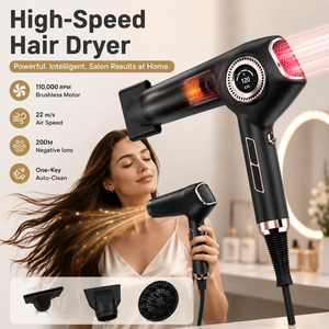 Secador de Pelo Profesional para Salón BLDC, 110,000 RPM, Iónico, 1800W, Alta Velocidad, con Pantalla LCD, Difusor para Hotel - Product Image 1