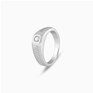 Romantic Silver Zirconia Inlay Adjustable <b>Ring</b> Fashionable Stainless Steel Eternity <b>Brass</b> <b>Ring</b> for Him - Product Image 3