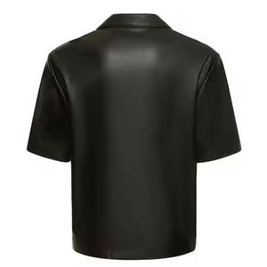 Camisas de cuero para hombre de alta calidad 100% con cierre de botón Logotipo personalizado Diseño de moda Servicio OEM Precio al por mayor - Product Image 2