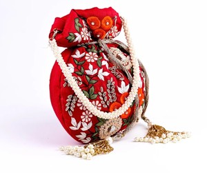 Bolsos de Tela Ligeros e Impermeables con Forro de Satén Bordado con Patrones Étnicos a Rayas, Bolsos de Moda Casual para Recuerdos de Boda - Product Image 3