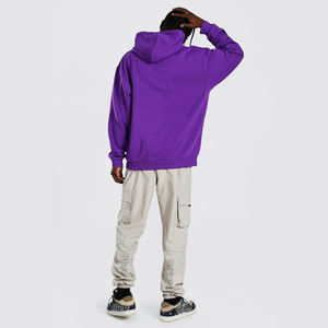 Sudadera con capucha de algodón morado de alta calidad OEM con etiqueta personalizada con bordado suelto Sudaderas de invierno Por Mayor Pastel - Product Image 4