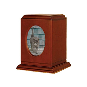 Urna de cremación para mascotas de madera rectangular de la mejor opción con estampado de pata y marco de fotos, caja de recuerdo conmemorativa para cenizas de perros o gatos - Product Image 3