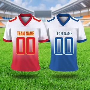 Maillot de football américain personnalisé de haute qualité, imprimé par sublimation, respirant, manches courtes, antibactérien, séchage rapide, sport - Product Image 1