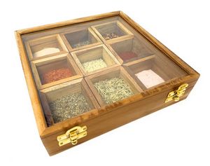 Caja de especias de utilidad hecha a mano, cajas de almacenamiento de especias de madera decorativas, cajas de especias de madera con forma personalizada - Product Image 2