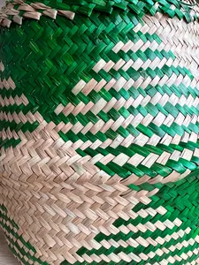 Có thể gập lại vòng tròn cỏ biển hiện đại giỏ bụng xử lý cho trang trí lưu trữ handmade thân thiện với môi giỏ Việt Nam nhà sản xuất - Product Image 5