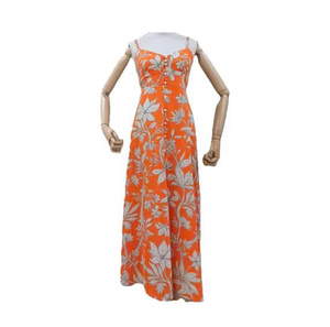 Robes professionnelles durables en lin/coton pour l'automne. Imprimé floral à taille naturelle. Longueur midi, taille personnalisée, commandes en gros acceptées - Product Image 2