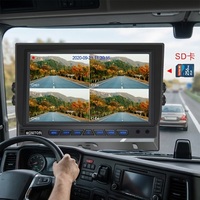 Moniteur AHD 4 canaux haute performance 7 pouces |   Enregistreur vidéo numérique avec stockage SD de 512 Go |   Caméra de recul 1080P |   Prise d'aviation étanche 4 broches pour vision nocturne |