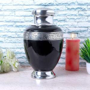 Dim Black Handcrafted Aluminum Cremation Urn <b>for</b> Adults Secure Durable Funeral Memorial <b>Ashes</b> <b>Keepsake</b> Custom Size - Product Image 6