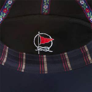 Garras N Roses Negro Azul marino Gorra de recuerdo de 7 paneles Ancla bordada a mano Parche de lingote de oro deslustrado Ajuste ajustable - Product Image 4