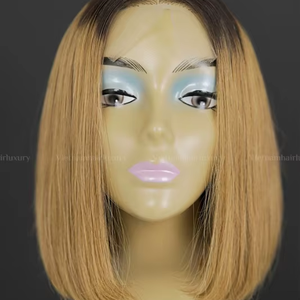 วิกผมจริงบ๊อบ300กรัม10 "ขายส่งกระดูกตรงทื่อ300กรัมสไตล์บ๊อบจริงจัดเป็นหนังกำพร้าให้มีการปิดคิม - Product Image 1