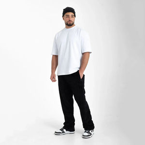 เสื้อยืดโอเวอร์ไซซ์สะพายไหล่ของผู้ชาย240กรัมผ้าคอตตอนขนาดใหญ่หรูหราว่างเปล่าชุดสตรีทแวร์ผ้าฝ้าย100% ออกแบบได้ตามต้องการ - Product Image 6